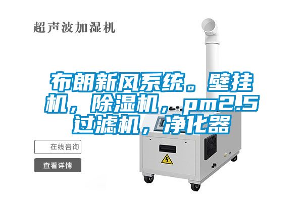 布朗新風(fēng)系統(tǒng)。壁掛機(jī)，除濕機(jī)，pm2.5過濾機(jī)，凈化器